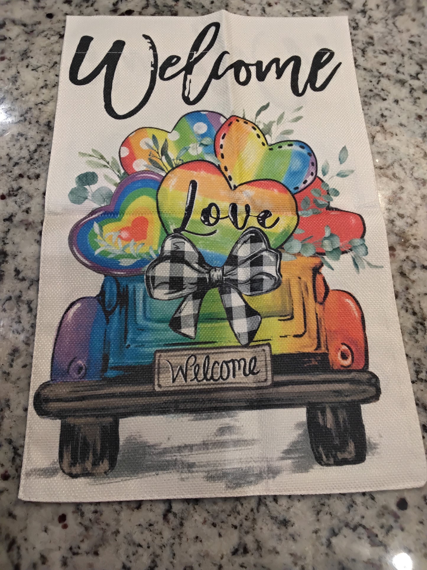 Garden Flag - Rainbow Welcome Pickup Truck - Pride