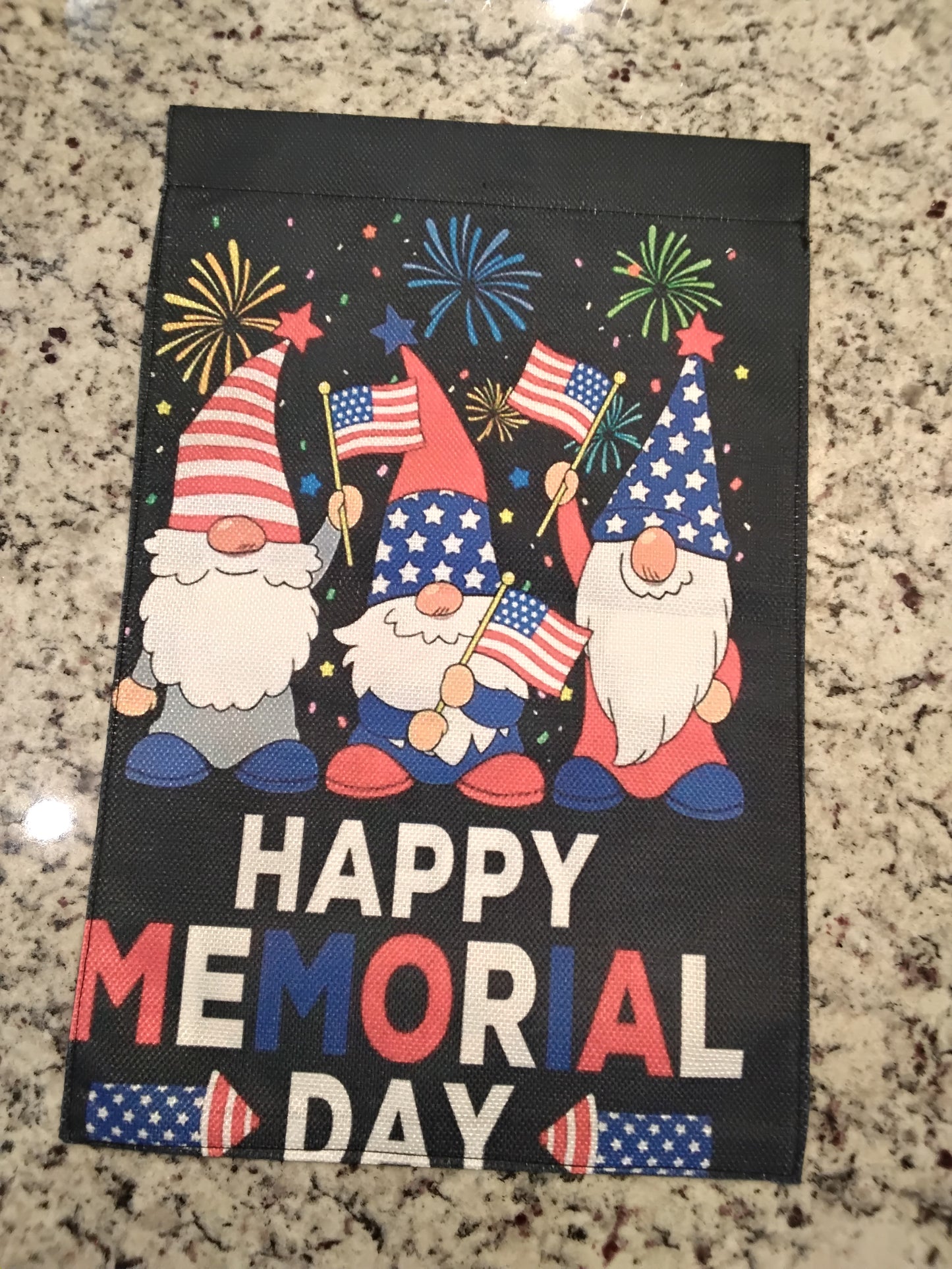 Garden Flag - Happy Memorial Day Gnomes