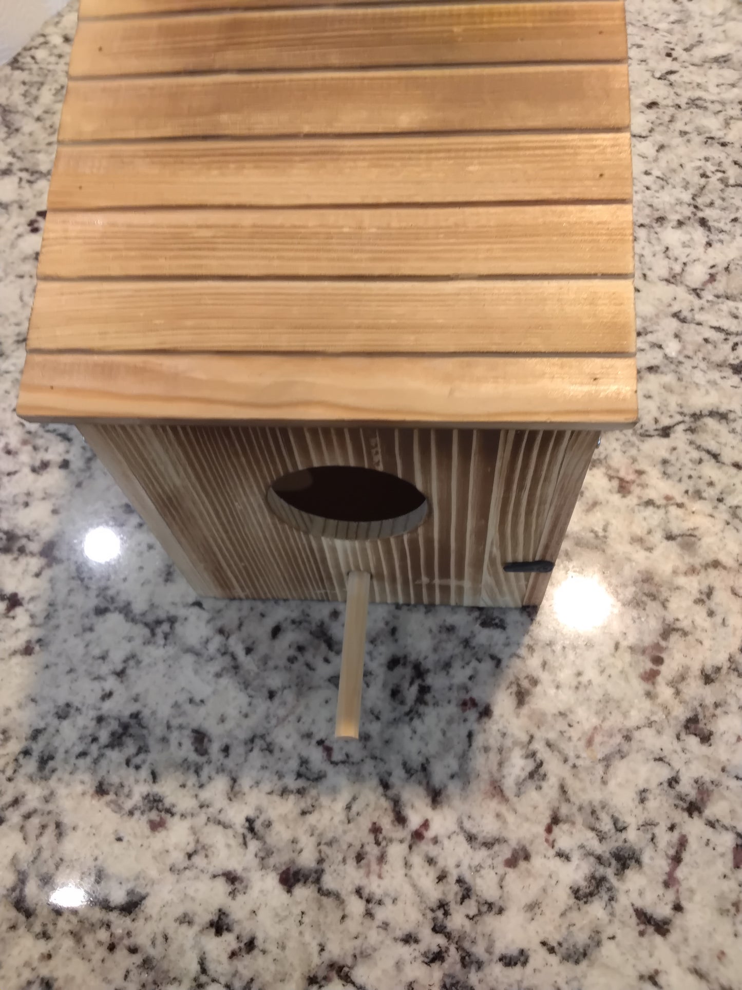 Birdhouse - Large - Handmade - Stained - Flat Roof