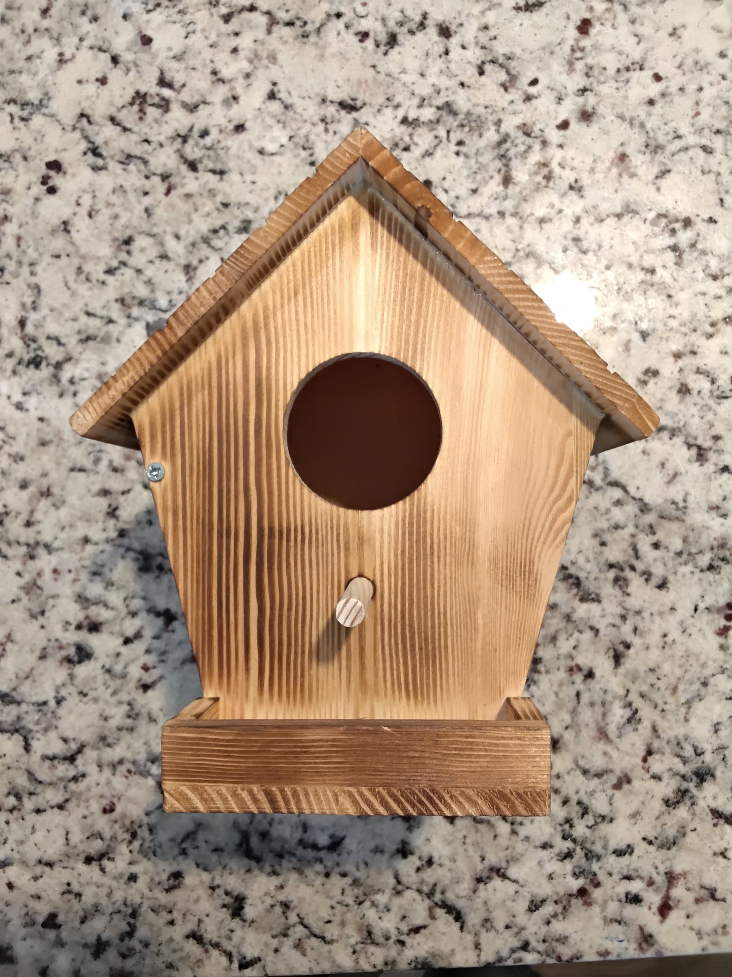 Birdhouse - Large - Handmade - Stained - Peak Roof