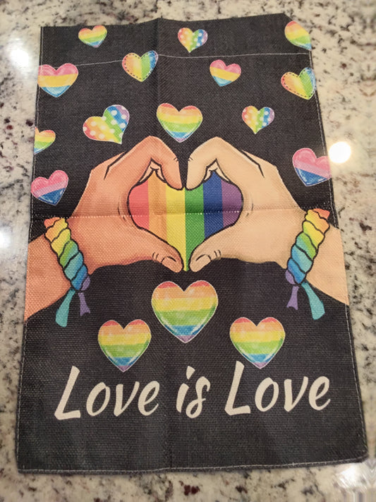 Garden Flag - Rainbow Welcome Heart - Pride