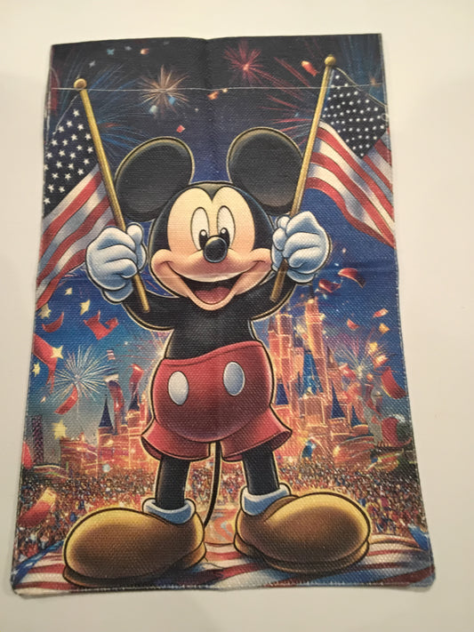 Garden Flag - 4th of July - mickey Mouse with Flags