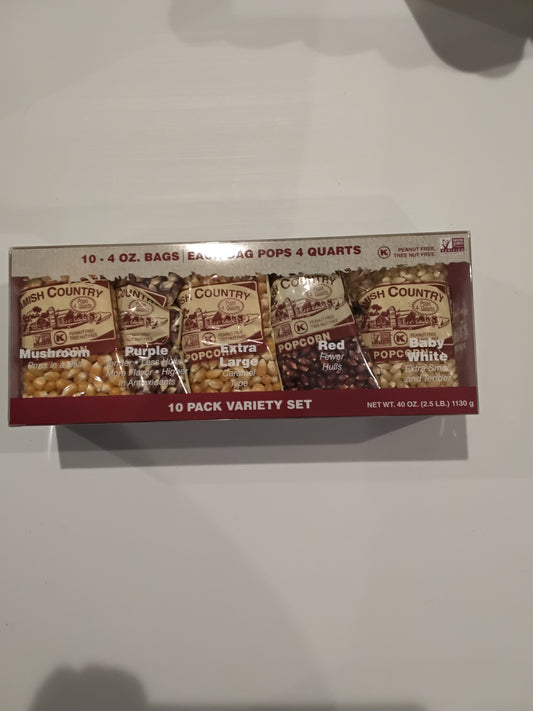Amish Popcorn -  4 oz. 10 Pack Variety Pack