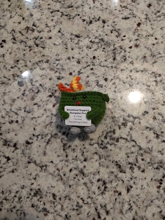 Emotional Support Dumpster Fire - Crochet (Misc. Colors)