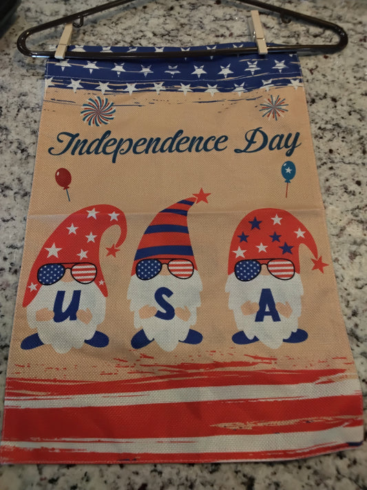 Garden Flag - Independence Day Gnomes - 4th of July