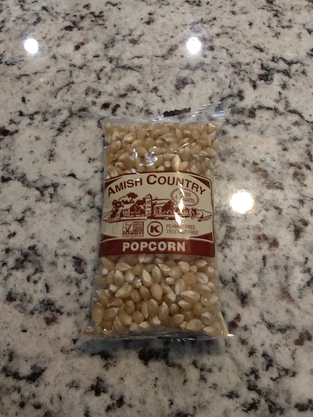 Amish Country Medium White Hulless Popcorn 14oz Bottle