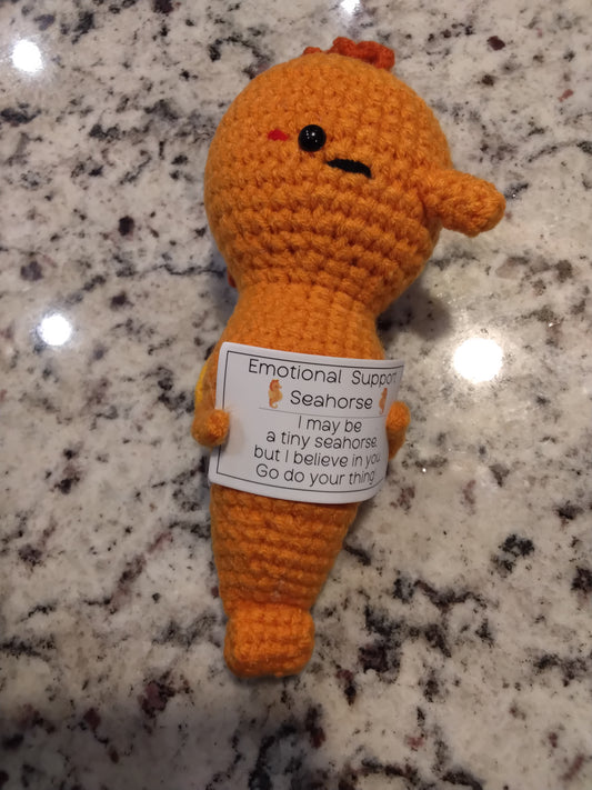 Emotional Support Seahorse - Crochet