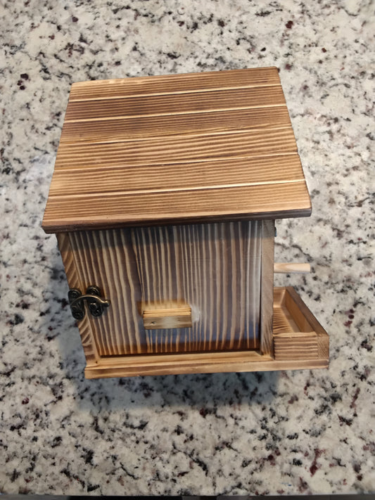 Birdhouse - Large - Handmade - Stained - Peak Roof