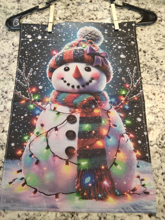 Garden Flag - Snowman Light Strings No Words   Christmas