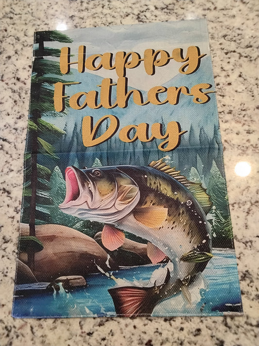 Garden Flag - Happy Father's Day   Fish  Trout